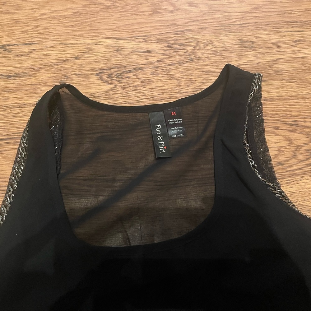 Fun & Flirt Black Sheer Blouse